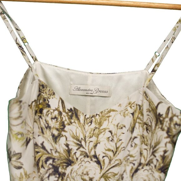 ALEXANDRA GRECCO Flower girl 100% Silk‎ Floral Print Dress sz 12 - Picture 4 of 9